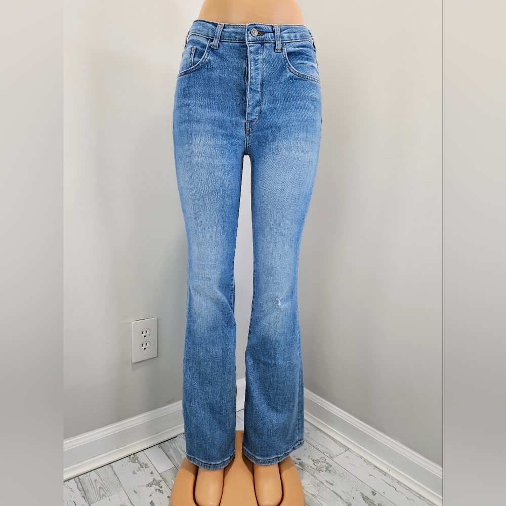 Pilcro Anthropologie Womens Denim 28 Flare Bell Botton High Waist